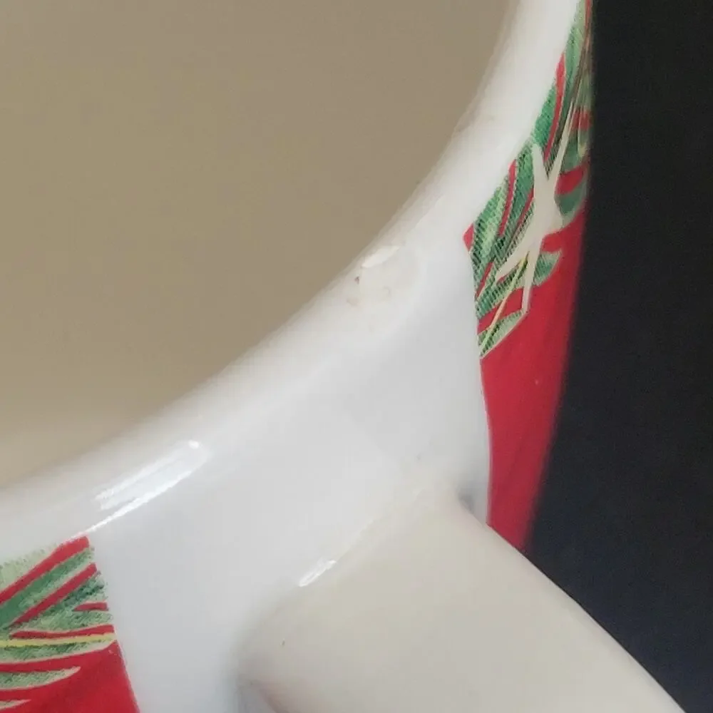 Vintage Oneida Christmas Palm Tree Cups Mugs Sand Dollars Starfish Set of 4 Rare